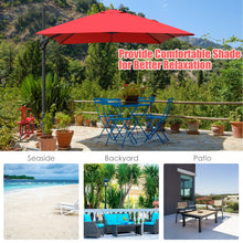Load image into Gallery viewer, 10 x 13 Feet Rectangular Cantilever Umbrella with 360° Rotation Function-Red