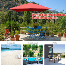 Load image into Gallery viewer, 10 x 13 Feet Rectangular Cantilever Umbrella with 360° Rotation Function-Orange