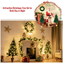 Load image into Gallery viewer, 4 Pieces Christmas Decoration Set with Garland Wreath and Entrance Trees