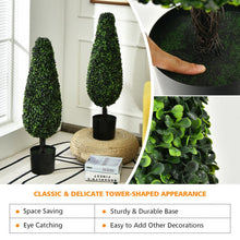 Load image into Gallery viewer, 2 Pack 3 Feet Artificial Tower UV Resistant Indoor Outdoor Topiary Tree