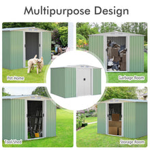 Load image into Gallery viewer, 6' x 8' Outdoor Storage Shed Tool House with Sliding Door-Light Green