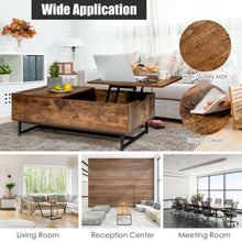 Load image into Gallery viewer, 43 Inch Lift Top Coffee Table with Storage Compartment and Metal Frame -Coffee