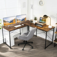 Load image into Gallery viewer, 95 Inch 2-Person L-Shaped Long Reversible Computer Desk with Monitor Stand-Rustic Brown