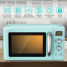 Load image into Gallery viewer, 0.9 Cu.ft Retro Countertop Compact Microwave Oven-Green