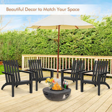 Load image into Gallery viewer, Outdoor Durable Patio Acacia Wood Adirondack Lounge Armchair-Black