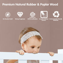 Load image into Gallery viewer, 2-in-1 Convertible Kids Wooden Bedroom Furniture with Guardrails-White