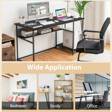 Load image into Gallery viewer, 55 Inch Computer Desk with Power Outlets and USB Ports for Home and Office-Black