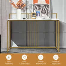 Load image into Gallery viewer, 47 Inch Modern Console Table with Steel Frame and Storage Shelf-White