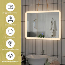 Load image into Gallery viewer, LED Wall-mounted Bathroom Rounded Arc Corner Mirror with Touch