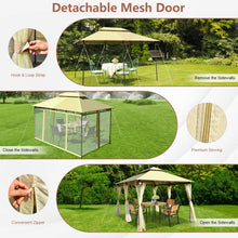Load image into Gallery viewer, 10 Feet x 13 Feet Tent Canopy Shelter with Removable Netting Sidewall-Beige