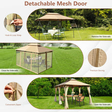 Load image into Gallery viewer, 10 Feet x 13 Feet Tent Canopy Shelter with Removable Netting Sidewall-Tan