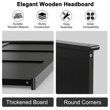 Load image into Gallery viewer, Full Wood Headboard Flat Panel with Pre-drilled Holes and Height Adjustment-Black