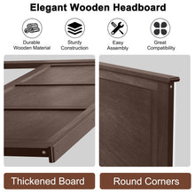 Load image into Gallery viewer, Full Wood Headboard Flat Panel with Pre-drilled Holes and Height Adjustment-Brown