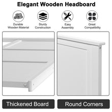 Load image into Gallery viewer, Full Wood Headboard Flat Panel with Pre-drilled Holes and Height Adjustment-White