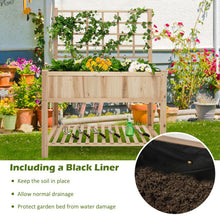 Load image into Gallery viewer, Costway Raised Garden Bed Elevated Wooden Planter Box with Trellis