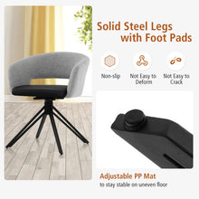 Load image into Gallery viewer, Modern Swivel Accent Chair Armchair with Sherpa Covered Back PU Seat and Steel Legs-Black