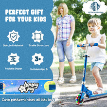Load image into Gallery viewer, Folding Adjustable Height Kids Toy Kick Scooter with 2 Flashing Wheels-Blue
