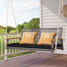 Load image into Gallery viewer, 2-Person Patio Wicker Hanging Swing Chair-Black