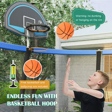 Load image into Gallery viewer, 8 Feet Recreational Trampoline with Basketball Hoop and Net Ladder