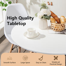 Load image into Gallery viewer, Round Modern Dining Table with Solid Wooden Leg-White