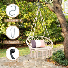 Load image into Gallery viewer, Cushioned Hammock Swing Chair with Hanging Kit-Beige