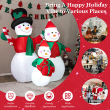Load image into Gallery viewer, Inflatable Christmas Snowman Family Decoration with LED Lights