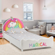 Load image into Gallery viewer, Children Twin Size Upholstered Platform Single Bed