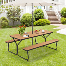Load image into Gallery viewer, 6 Feet Outdoor Picnic Table Bench Set for 6-8 People-Brown