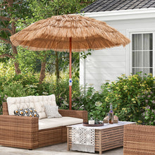 Load image into Gallery viewer, 6 Feet Thatched Patio Umbrella with Tilt Design and Carrying Bag