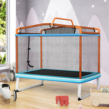 Load image into Gallery viewer, 6 Feet Rectangle Trampoline with Swing Horizontal Bar and Safety Net-Orange