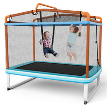 Load image into Gallery viewer, 6 Feet Rectangle Trampoline with Swing Horizontal Bar and Safety Net-Orange
