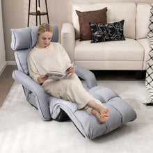 Load image into Gallery viewer, 6-Position Adjustable Floor Chair with Adjustable Armrests and Footrest-Gray