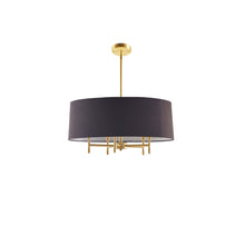 Load image into Gallery viewer, Presidio 5-Light Black Drum Shade Chandelier FB150-1153 By Olliix