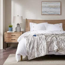 Load image into Gallery viewer, Beautyrest Zuri 100% Polyester Marble Faux Fur Heated Throw BR54-1371 By Olliix