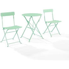 Load image into Gallery viewer, Karlee 3Pc Indoor/Outdoor Metal Bistro Set Mint - Bistro Table & 2 Chairs