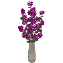 Load image into Gallery viewer, 39" Bougainvillea Artificial Arrangement in Stoneware Vase