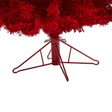 Load image into Gallery viewer, 6' Red Flocked Fraser Fir Artificial Christmas Tree
