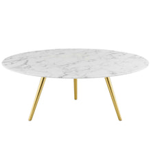 Load image into Gallery viewer, Lippa 40" Round Faux Marble Coffee Table with Tripod Base by Modway