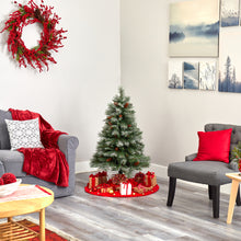 Load image into Gallery viewer, 4' Snowed French Alps Mountain Pine Artificial Christmas Tree w/ 237 Bendable