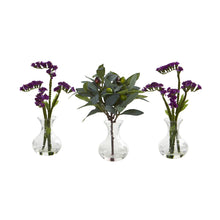 Load image into Gallery viewer, 10" Baby Breath and Olive Artificial Arrangement in Vase (Set of 3)