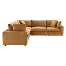 Load image into Gallery viewer, Commix 5-Piece Down Filled Overstuffed Performance Velvet Sectional Sofa by Modway