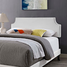 Load image into Gallery viewer, Corene Vinyl Queen Platform Bed with Round Splayed Legs by Modway