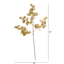 Load image into Gallery viewer, 25" Metallic Eucalyptus Artificial Plant (Set of 24)