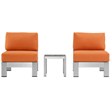 Load image into Gallery viewer, Shore 3 Piece Outdoor Patio Aluminum Sectional Sofa Set by Modway