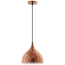 Load image into Gallery viewer, Dimple 11" Bell-Shaped Rose Gold Pendant Light by Modway