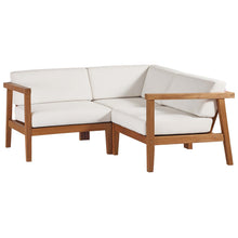 Load image into Gallery viewer, Bayport 3-Piece Outdoor Patio Teak Wood Sectional Sofa Set by Modway