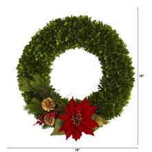 Load image into Gallery viewer, 18" Tea Leaf, Poinsettia and Pine Artificial Wreath