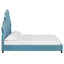 Load image into Gallery viewer, Valentina Tufted Nailhead Performance Velvet Queen Platform Bed by Modway
