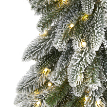 Load image into Gallery viewer, 5.5' Flocked Washington Alpine Christmas Artificial Tree w 150 White Warm LED