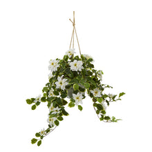 Load image into Gallery viewer, 3.5' Poinsettia and Variegated Holly Artificial Plant in Hanging Metal Bucket